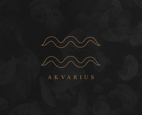 Akvarius logotipo perpiešimas.