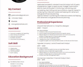 Cv, Linkedin per 1 dieną. Apmokėjimas po darbo atlikimo / Greta Narkutė / Darbų pavyzdys ID 3007558