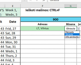 Ms Excel & Google sheets specialistai / XLS darbai / Darbų pavyzdys ID 3116279