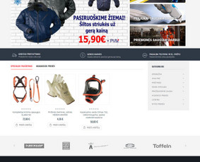 Įmonės, prekiaujančios darbuotojų apsaugos priemonėmis, internetinė parduotuvė - sdgkodas.lt. Turinio valdymo sistema - Magento2.