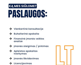 Buhalterinių apskaitų tvarkymas - Buhalterinės apskaitos paslaugos - 1 Buhalterinės apskaitos paslaugos - Buhalterinių apskaitų tvarkymas - 1