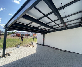 Saulės elektrinių montavimas, automobilių stoginės (Carport) / MB Sinova LT / Darbų pavyzdys ID 3169889