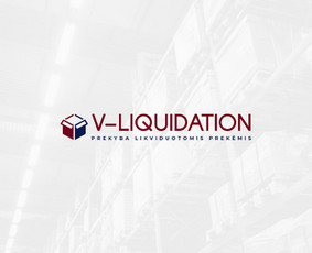 vLiquidation logotipas, prekyba likviduotomis prekėmis.