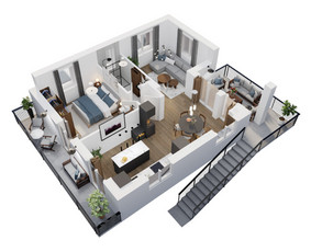 3D interjero, eksterjero vizualizacijos, 3D planai / Kornelijus Daukantas / Darbų pavyzdys ID 3214742