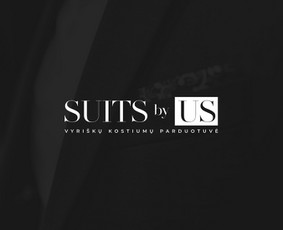 Suits by us logotipas, vyriškų kostiumų parduotuvė.