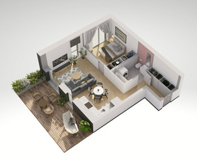 3D modeliavimas - 3d vizualizacijos/ 3d aukštų planai/ animacijos/ 360 turai - 1