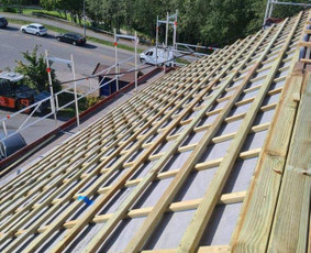 Plokščių Stogų Dengimas Pvc, Epdm ir bitumine Danga / Tvirti stogai / Darbų pavyzdys ID 3249493
