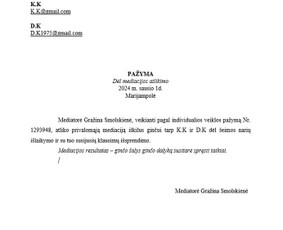 Advokato padėjėjos teisinės paslaugos ir mediacija / Gražina Smolskienė / Darbų pavyzdys ID 3281415