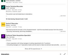 Cv, motyvacinių, Linkedin kūrimas per 1d. - HR specialistas - 2 HR specialistas - Cv, motyvacinių, Linkedin kūrimas per 1d. - 2