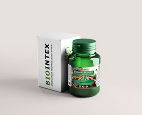 Biointex etiketės dizainas.