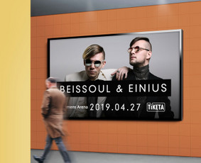 Muzikos grupės koncerto "Beissoul&Einius" reklamos plakatas