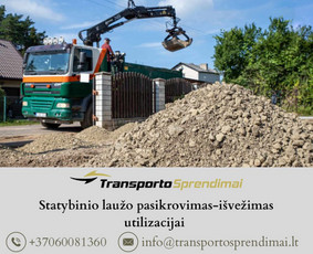 Statybinių atliekų konteinerių nuoma- šiukšlių išvežimas / MB Transporto sprendimai / Darbų pavyzdys ID 3345148