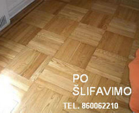 Šlifavimas ir lakavimas medinių grindų, bei parketo. / Šlifavimas  grindų, parketo. / Darbų pavyzdys ID 640865