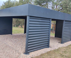 Metalinė,surenkama automobilio stoginė 6x6m. Dviems automobiliams.
