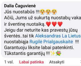 Muzikantai, atlikėjai, vedėjas / Aleksandras La & Rugilė / Darbų pavyzdys ID 3364826