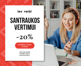 Profesionalūs vertimai ir kitos lingvistinės paslaugos / Vertimų biuras „Lex verbi“ / Darbų pavyzdys ID 3365140