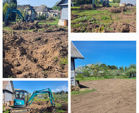 Sklypo lyginimas, formavimas - Žemės kasimo darbai. Mini ekskavatoriaus paslaugos. - 2