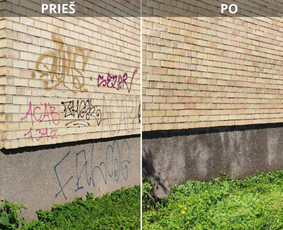 Spec. valymas: grafičių, fasadų, trinkelių ir dažymas. - Srautinis paviršių valymas kvarciniu smėliu - 3 Srautinis paviršių valymas kvarciniu smėliu - Spec. valymas: grafičių, fasadų, trinkelių ir dažymas. - 3