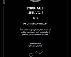 Moderni elektros instaliacija jūsų namams. / MB "Elektra Vilniuje" / Darbų pavyzdys ID 3390206