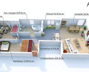 3D planai geresnei parduodamo turto reklamai