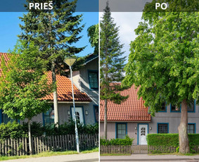 Namo eksterjero fotografavimas. Palyginimas.