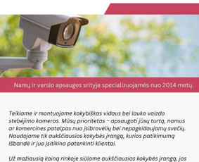 Apsaugos sistemų montavimas, priežiūra- pardavimai Klaipėda / MB Redpcline Servisas / Darbų pavyzdys ID 3426640