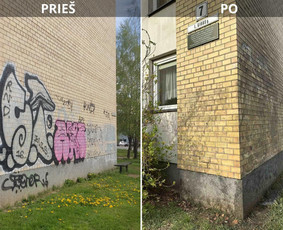 Spec. valymas: grafičių, fasado, sniego ir kt. / Profesionalus paviršių valymas. / Darbų pavyzdys ID 3428046