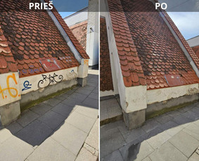 Spec. valymas: grafičių, fasadų, trinkelių ir dažymas. - Stogų valymas ir priežiūra - 3 Stogų valymas ir priežiūra - Spec. valymas: grafičių, fasadų, trinkelių ir dažymas. - 3