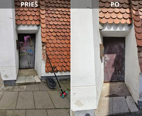 Spec. valymas: grafičių, fasadų, trinkelių ir dažymas. - Stogų valymas ir priežiūra - 2 Stogų valymas ir priežiūra - Spec. valymas: grafičių, fasadų, trinkelių ir dažymas. - 2