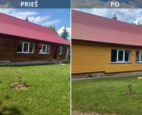 Fasadų paruošimas dažymui. Terasų alyvavimas. - Fasado dažymas - 1 Fasado dažymas - Fasadų paruošimas dažymui. Terasų alyvavimas. - 1