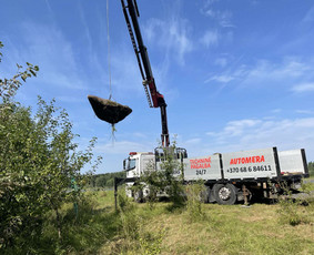 Kroviniu pervezimas fiskaru, žemagrindė puspriekabė, tralas / UAB Automera / Darbų pavyzdys ID 3440812