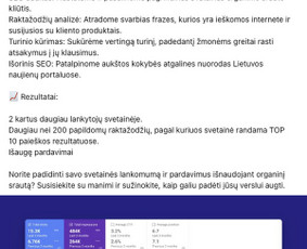Seo paslaugos, Ai Seo. Nemokamas (ai) Seo auditas / Mantas Tamošaitis / seopaslaugos.io / Darbų pavyzdys ID 3448936