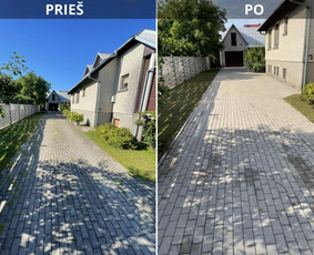 Trinkelių, kiemo dangų ir kitų paviršių plovimas / Trinkeliu švara / Darbų pavyzdys ID 3451384