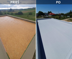 Plokščių Stogų Dengimas Pvc, Epdm ir bitumine Danga / Tvirti stogai / Darbų pavyzdys ID 3468282