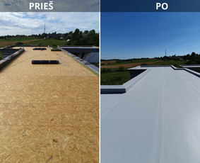 Plokščių Stogų Dengimas Pvc, Epdm ir bitumine Danga / Tvirti stogai / Darbų pavyzdys ID 3468284