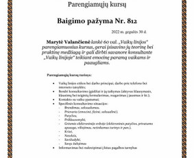 Psichologinės konsultacijos ir terapinis darbas / Marytė Valančienė / Darbų pavyzdys ID 3472518