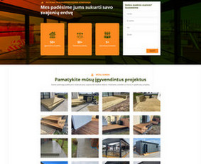 Internetinis puslapis įmonei gaminančiai medinius statinius; woodchip.lt