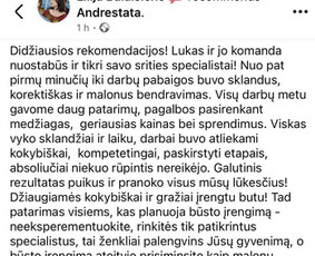 Vidaus apdailos darbai Vilniuje / Andrestata / Darbų pavyzdys ID 3489376