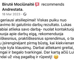 Vidaus apdailos darbai Vilniuje / Andrestata / Darbų pavyzdys ID 3489378