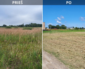 Aukštos žolės pjovimas, smulkinimas. - Pievų šienavimas - 2 Pievų šienavimas - Aukštos žolės pjovimas, smulkinimas. - 2
