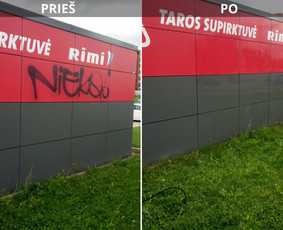 Spec. valymas: grafičių, fasado, sniego ir kt. / Profesionalus paviršių valymas. / Darbų pavyzdys ID 3520624