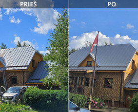 Statybos darbai - Fasadų, trinkelių, stogų plovimas, dažymas - 4