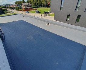 Plokščių Stogų Dengimas Pvc, Epdm ir bitumine Danga / Tvirti stogai / Darbų pavyzdys ID 3535085
