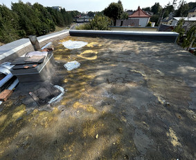 Plokščių (sutapdintų) stogų dengimas bitumine danga. - Stogų remontas - 2 Stogų remontas - Plokščių (sutapdintų) stogų dengimas bitumine danga. - 2
