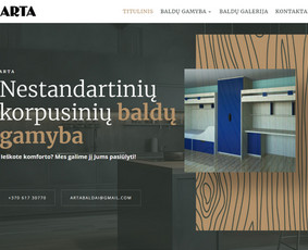 Tinklalapis įmonei gaminančiai nestandartinius korpusinius baldus: arta.lt