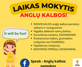 Speak - Anglų kalbos pamokos - Privačios anglų kalbos pamokos - 1 Privačios anglų kalbos pamokos - Speak - Anglų kalbos pamokos - 1