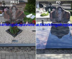 Senos kapavietės rekonstrukcija uždengiant ją granito plokštėmis