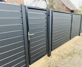 Skardine tvora Rombas, Vartai, Gamyba, Montavimas - Kiemo vartai, gamyba - 2 Kiemo vartai, gamyba - Skardine tvora Rombas, Vartai, Gamyba, Montavimas - 2