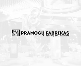 Pramogų Fabrikas logotipas, renginių organizavimas.