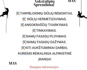 Auk&scaron;talipiai - Auk&scaron;talipių darbai: siūlių remontas, dažymas, tinkavimas - 2